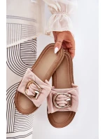 Plněné Dámské Sandály S Ozdobným Detalem Růžové Nellodra