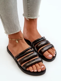 Dámské ploché gumové pantofle Ipanema Puffer Tiras Fem Black