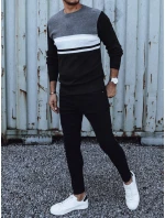 Pánský šedočerný svetr FashionStreet WX2206 Pánský šedočerný svetr FashionStreet WX2206