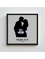 Personalizovaný magický fotoobraz v rámu - čtverec 20x20 - s párem a ultrazvukem
