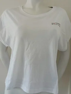 Dámské tričko UW0UW03632 YBR bílé - Tommy Hilfiger