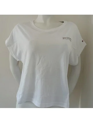 Dámské tričko UW0UW03632 YBR bílé - Tommy Hilfiger