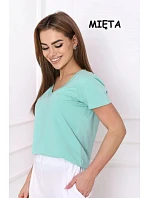 Dámské tričko Serek s krátkým rukávem hnědé - Off Pink