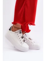 Dámské boty na platformě s ozdobami bílé Herbisa