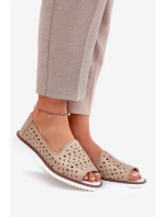 Kožené vyřezávané baleríny s odkrytými prsty S.Barski LR51-922 Zlaté