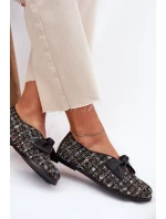 Kožené Baletky S Mašlí Laura Messi 2921 Černé Kožené Baletky S Mašlí Laura Messi 2921 Černé