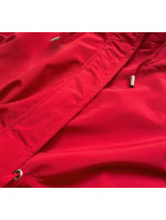 Červeno-šedá oboustranná dámská bunda parka (XW581X)