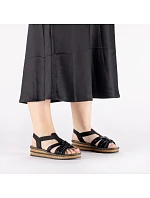 Dámské sandály s gumovou podrážkou černé Rieker 62969-00