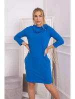 Šaty s kapucí a kapsami chrpově modré Šaty s kapucí a kapsami chrpově modré