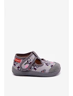 Dětské pantofle Milami elastické na suchý zip jednorožec šedé Ambette