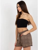 Dámské šortky D73770M61531KG hnědé - FPrice Dámské šortky D73770M61531KG hnědé - FPrice