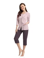 Pyžamo Luna 388 3/4 3XL Z25/26 dámské rozepínací