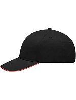 Daiber MB 6541 Lehce broušená 6 panelová sandwich kšiltovka 03.6541 black/red Daiber MB 6541 Lehce broušená 6 panelová sandwich kšiltovka 03.6541 black/red