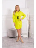 Zateplené šaty s ozdobným páskem pistácie Zateplené šaty s ozdobným páskem pistácie