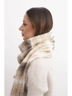 Dámský vlněný šátek měkký a teplý v barevných pruzích KN19 béžový Dámský vlněný šátek měkký a teplý v barevných pruzích KN19 béžový