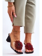 Módní transparentní pantofle na vysokém podpatku S.Barski KV-AP658-1 Černá Módní transparentní pantofle na vysokém podpatku S.Barski KV-AP658-1 Černá