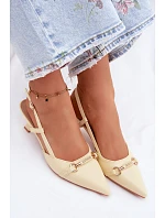 Ženské sandály na podpatku se špičatými špičkami Žluté Felessa