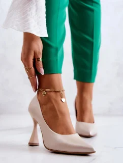 Dámské lodičky na jehlovém podpatku 6AD/23 Béžová - LEWSKI