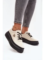 Dámské polobotky 41495 Světle béžová s černou - VINCEZA Dámské polobotky 41495 Světle béžová s černou - VINCEZA