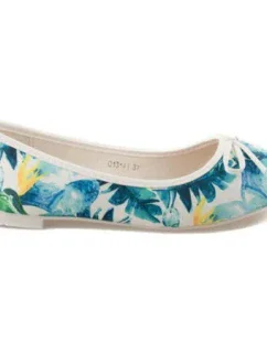 Unikátní bílé dámské baleríny s květy