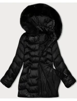 Černá dámská prošívaná bunda s kapucí S'west (B8169-1) Černá dámská prošívaná bunda s kapucí S'west (B8169-1)
