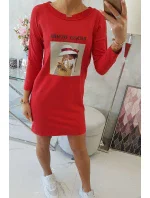 Šaty s potiskem koše červené