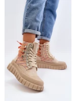 Damské Vysoké Semišové Tenisky Bežové Eleamia Damské Vysoké Semišové Tenisky Bežové Eleamia