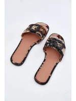 Ploché Dámské Pantofle S Dekorativní Přezkou Černé Clariola