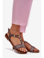 Dámské Plné Sandály S Pásky S.Barski KV51-120 Grafitové