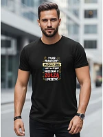 Pánské tričko TRUE MEN s potiskem černá FashionStreet NX0104R