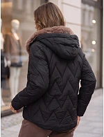 Dámská zimní prošívaná bunda s odnímatelným límcem, černá, FashionStreet TY6083