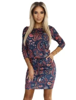 13-163 Sportovní šaty s kapsami a vázáním - LEAGUE ON JEANESE