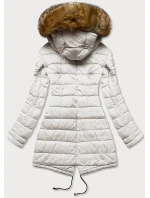 Tmavě modro-bílá oboustranná dámská zimní bunda (m-21508)