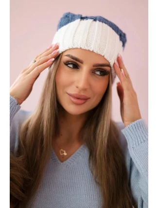 Paris fleecová čepice K212 denim+white Paris fleecová čepice K212 denim+white