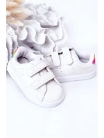 Dětské Tenisky Se Suchým Zipem Bíle-Duhové Cute Girl