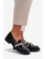 Kožené Dámské Polobotky Mokasíny Černé S.Barski HY42-330