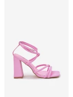 Dámské sandály na podpatku s pásky růžové Ciarilora Dámské sandály na podpatku s pásky růžové Ciarilora