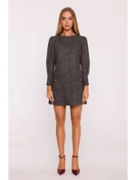M870 Tweed mini šaty - černé