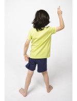 Chlapecké pyžamo Remek, krátký rukáv, krátké nohavice - zelená/námořnická modrá