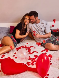 Pyžamo Cornette 326/206 Symboly lásky kr/r 3XL-5XL