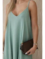 Mušelínové šaty na ramínka tmavá máta Mušelínové šaty na ramínka tmavá máta