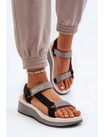 Dámské sandály na platformě a klíně Big Star NN274A054 šedé Dámské sandály na platformě a klíně Big Star NN274A054 šedé