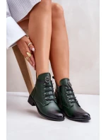 Nízké boty zateplené na zip s ozdobou zelené Nevalia