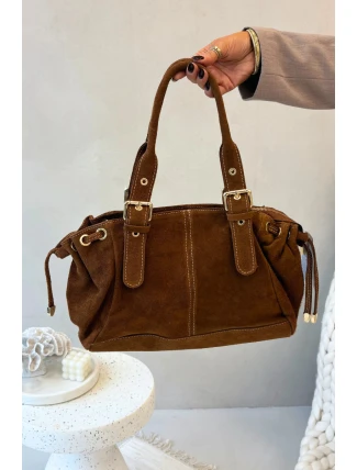 Kožená semišová kabelka Camel Ovelia Kožená semišová kabelka Camel Ovelia