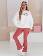 FARAFII dámské legíny do zvonu tmavě růžové FashionStreet UY2613