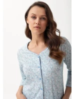 Pyžamo Luna 668 3/4 4XL L24 dámské rozepínací Pyžamo Luna 668 3/4 4XL L24 dámské rozepínací