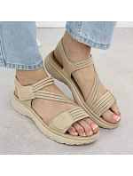 Dámské sandály na platformě pohodlné béžové Unisoft 8875