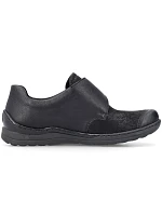 Dámské polobotky s suchým zipem, pohodlné, černé, Rieker 48954-00 Dámské polobotky s suchým zipem, pohodlné, černé, Rieker 48954-00