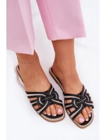 Dámské Ploché Sandály S Proplétajícími Pásky Černé Acimine