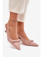 Lakované Sandály Na Jehlovém Podpatku S Mašlí Nude Naylna Lakované Sandály Na Jehlovém Podpatku S Mašlí Nude Naylna